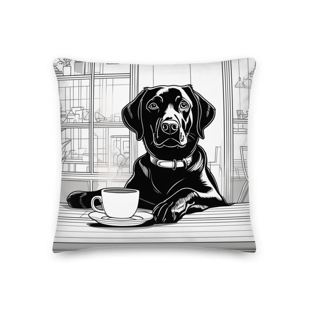 PugMug Custom Black Labrador Retriever Premium Pillow
