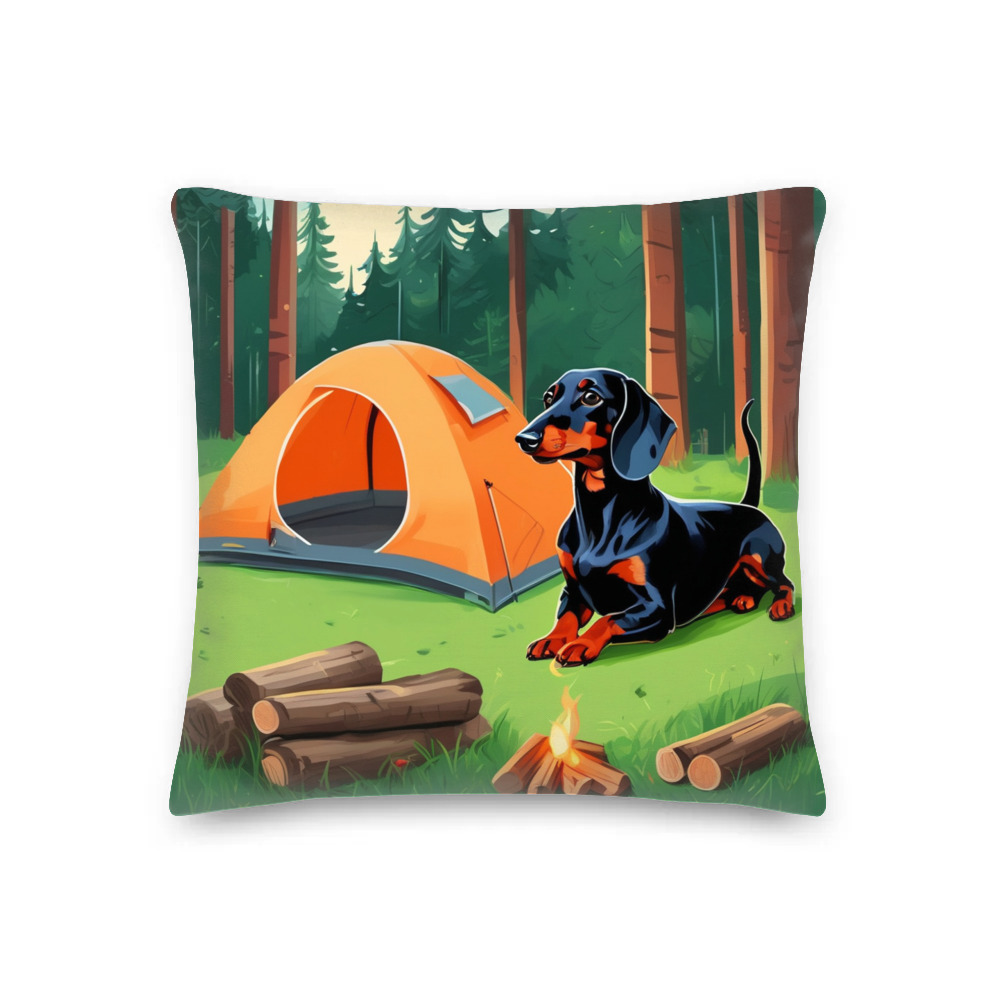PugMug Custom Black Dachshund Premium Pillow