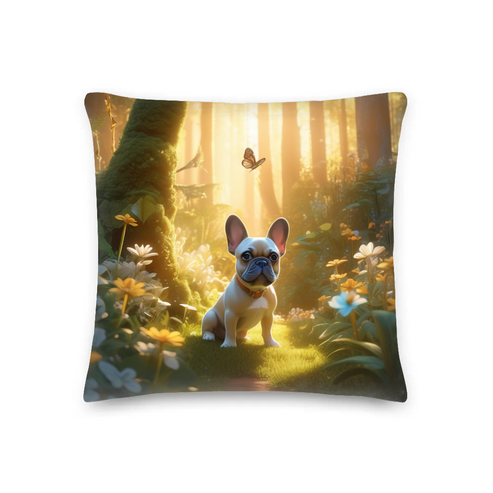 PugMug Custom Tan French Bulldog Premium Pillow