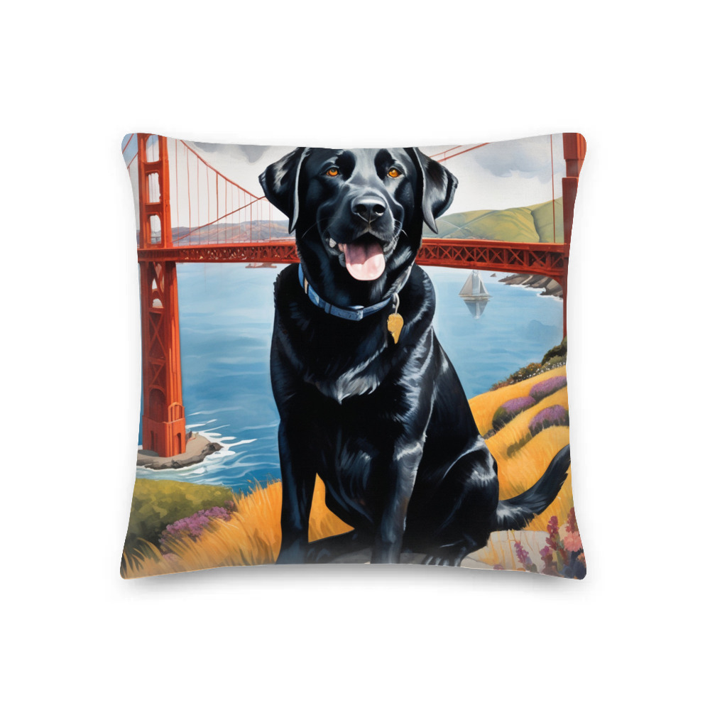 PugMug Custom Black Labrador Retriever Premium Pillow