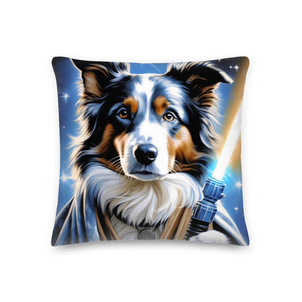 PugMug Custom Blue Merle Border Collie Premium Pillow