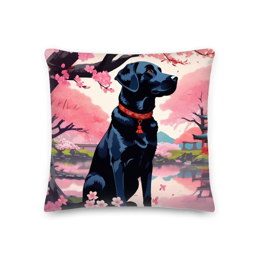 PugMug Custom Black Labrador Retriever Premium Pillow