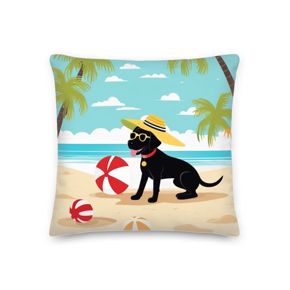PugMug Custom Black Labrador Retriever Premium Pillow