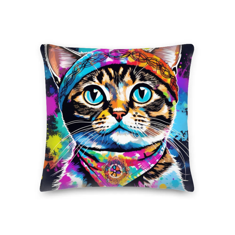 PugMug Custom Tabby Scottish Fold Cat Premium Pillow