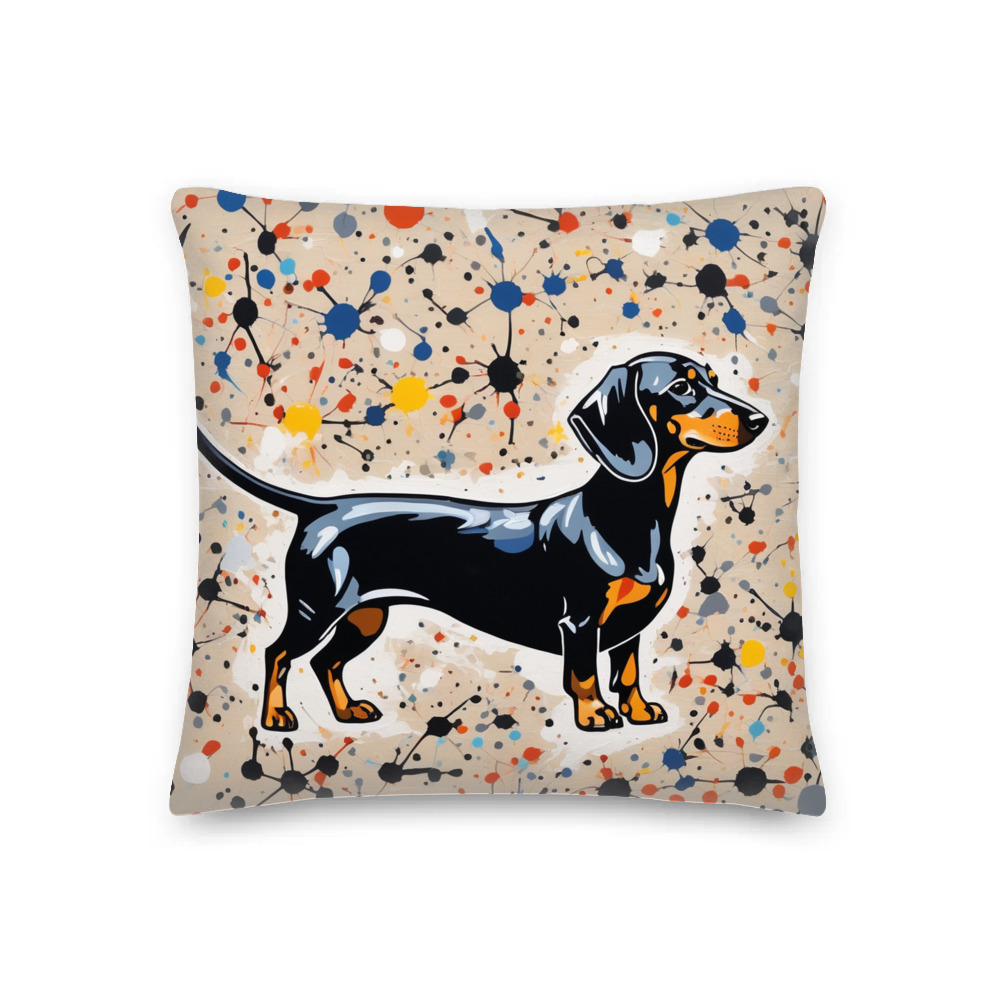 PugMug Custom Black Dachshund Premium Pillow