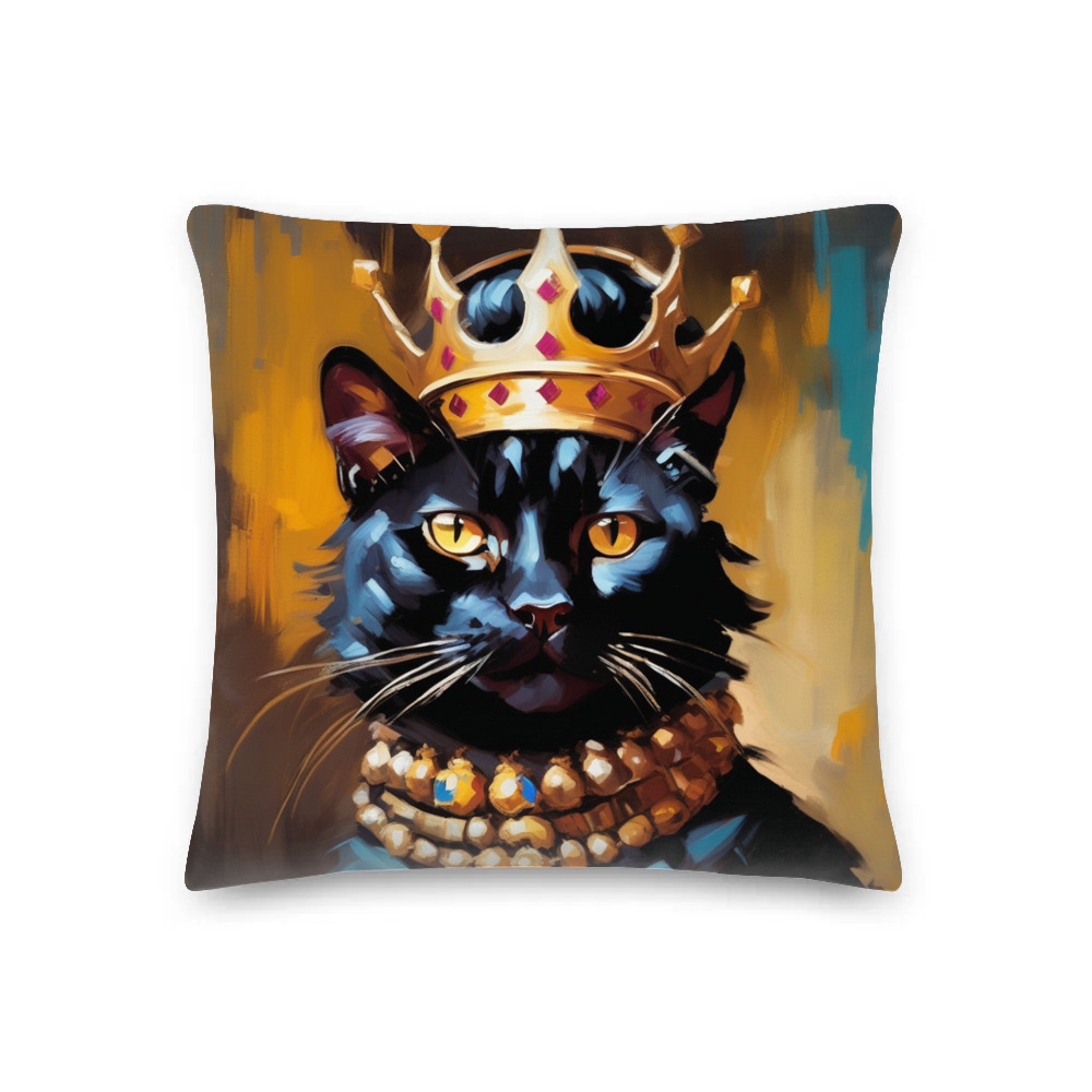 PugMug Custom Black Exotic Cat Premium Pillow