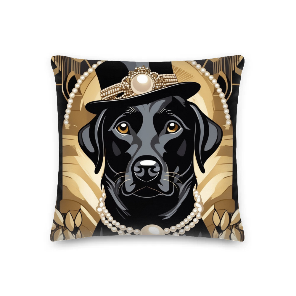 PugMug Custom Black Labrador Retriever Premium Pillow
