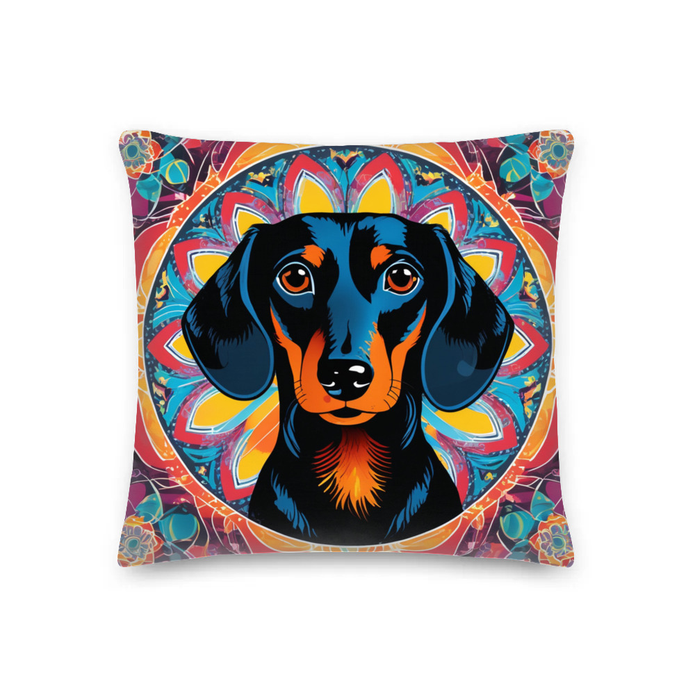 PugMug Custom Black Dachshund Premium Pillow
