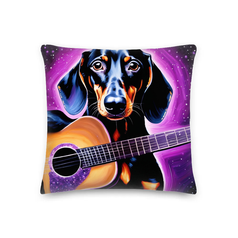 PugMug Custom Black Dachshund Premium Pillow