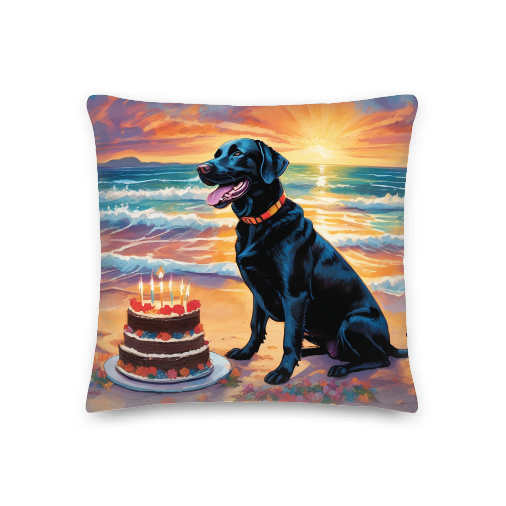 PugMug Custom Black Labrador Retriever Premium Pillow