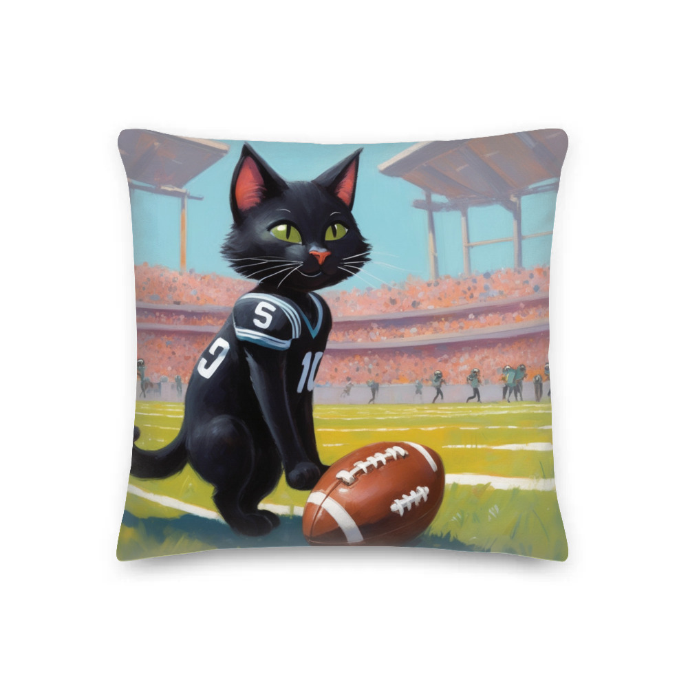 PugMug Custom Black Companion Cat Premium Pillow