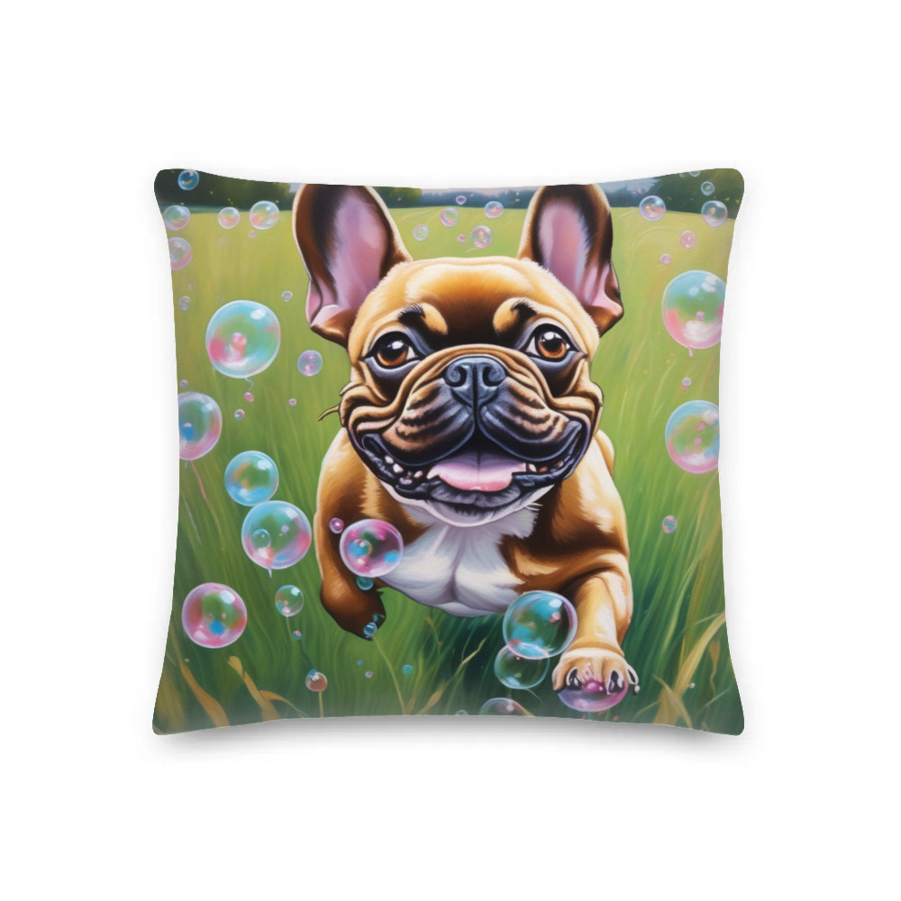 PugMug Custom Tan French Bulldog Premium Pillow