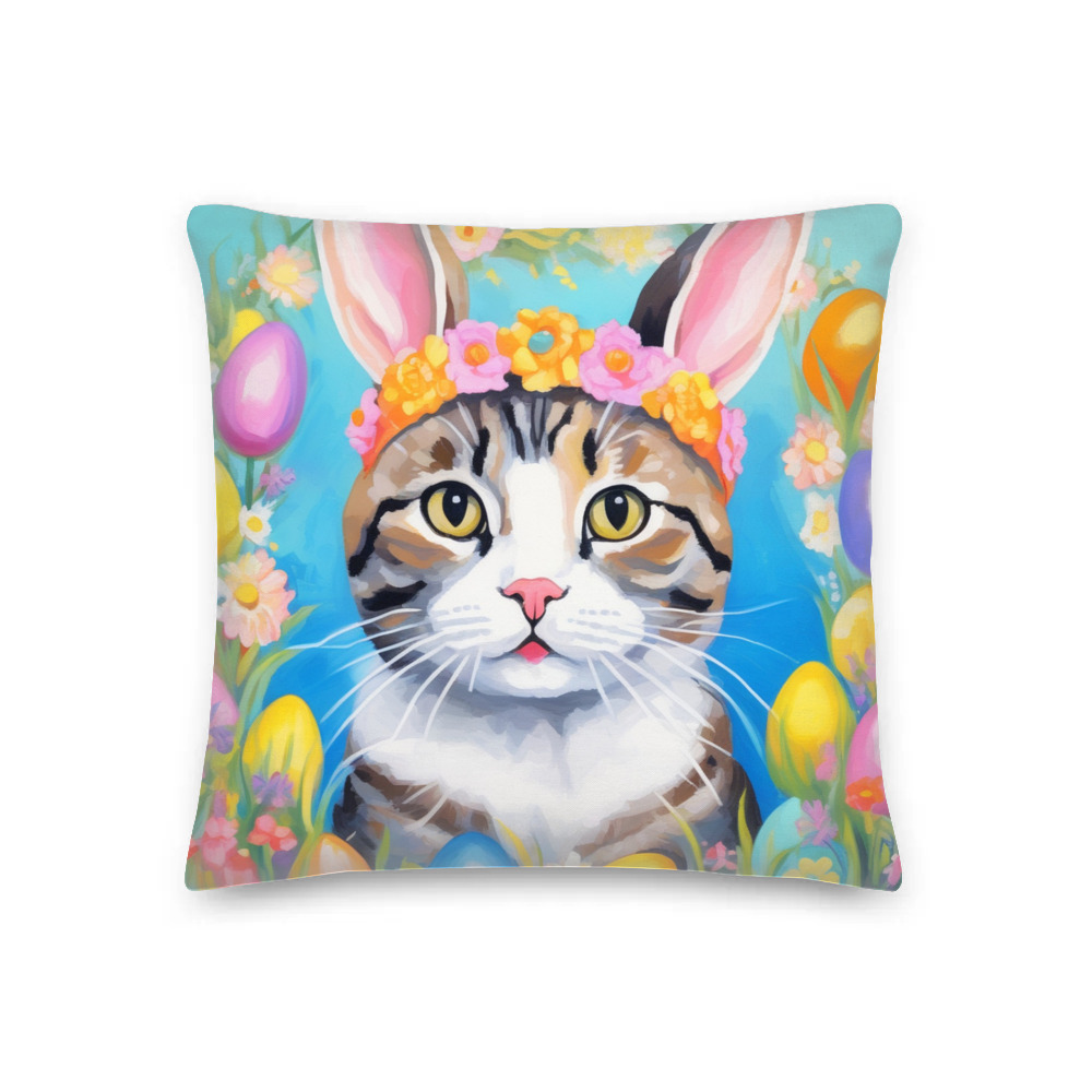PugMug Custom Tabby Scottish Fold Cat Premium Pillow