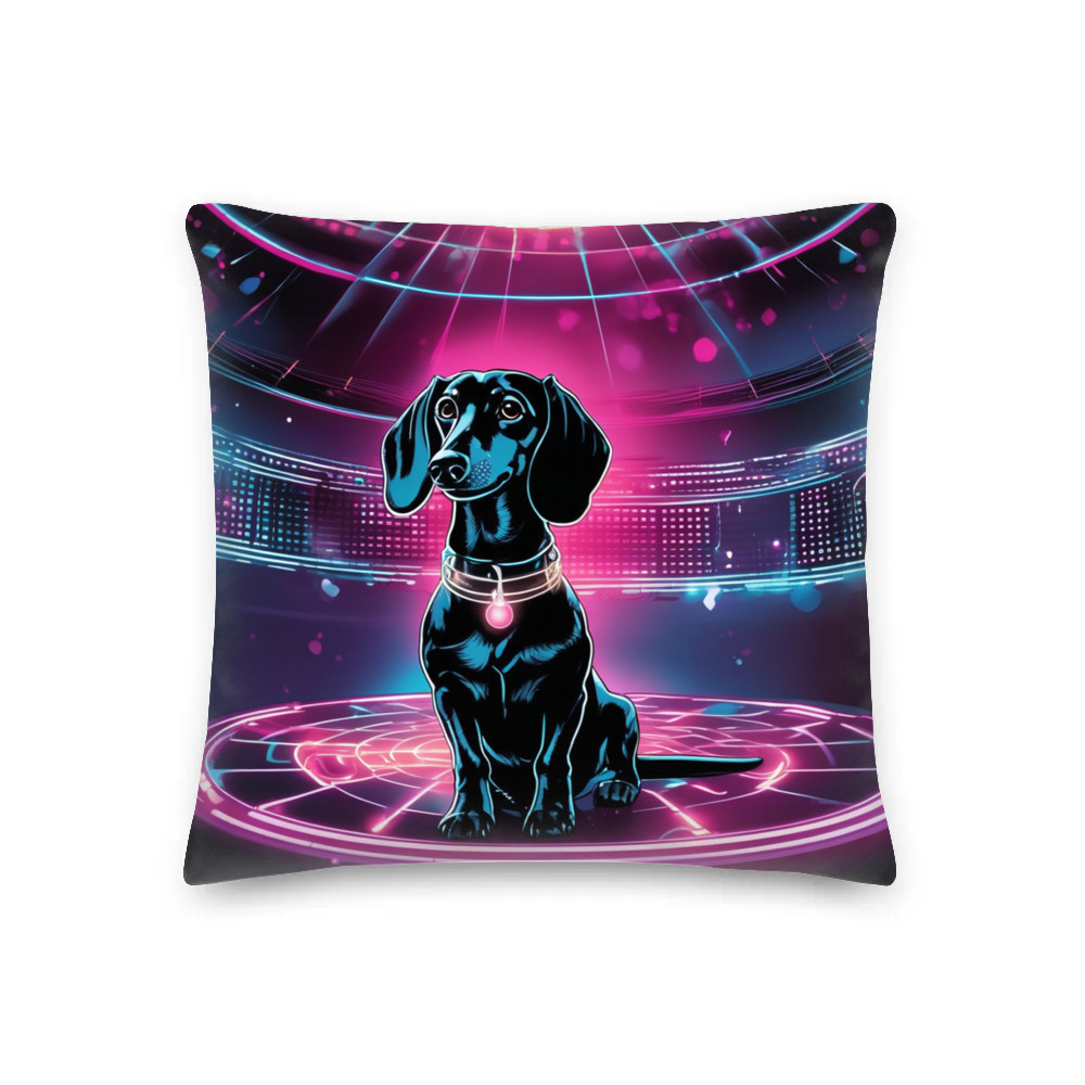 PugMug Custom Black Dachshund Premium Pillow