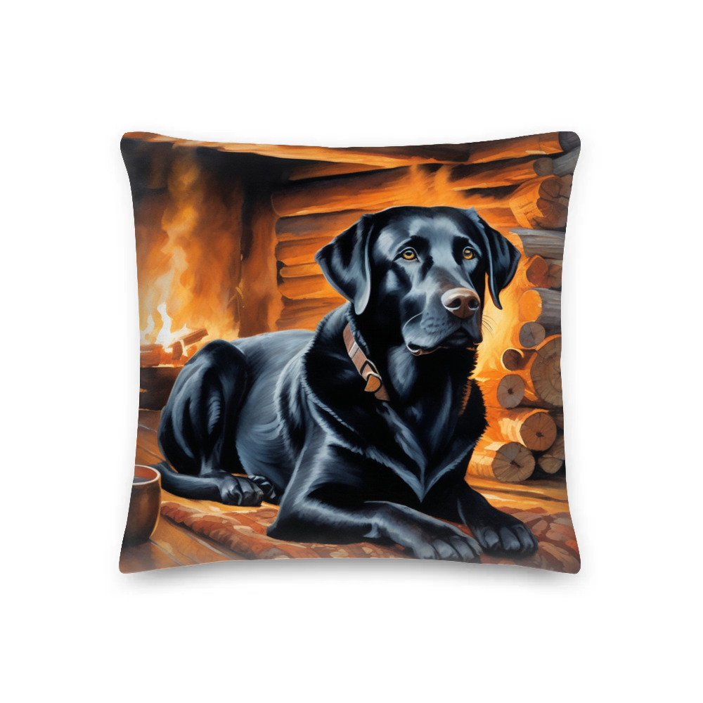 PugMug Custom Black Labrador Retriever Premium Pillow