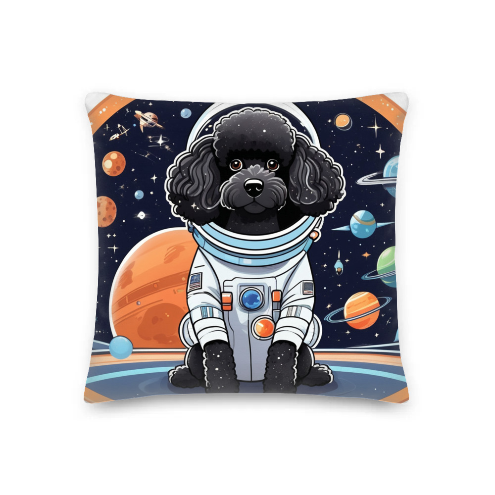 PugMug Custom Black Poodle Premium Pillow