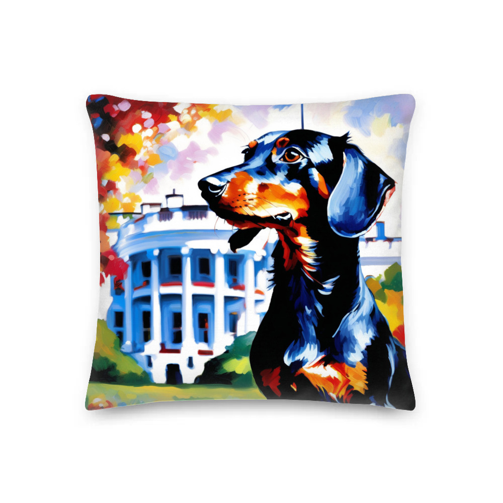 PugMug Custom Black Dachshund Premium Pillow