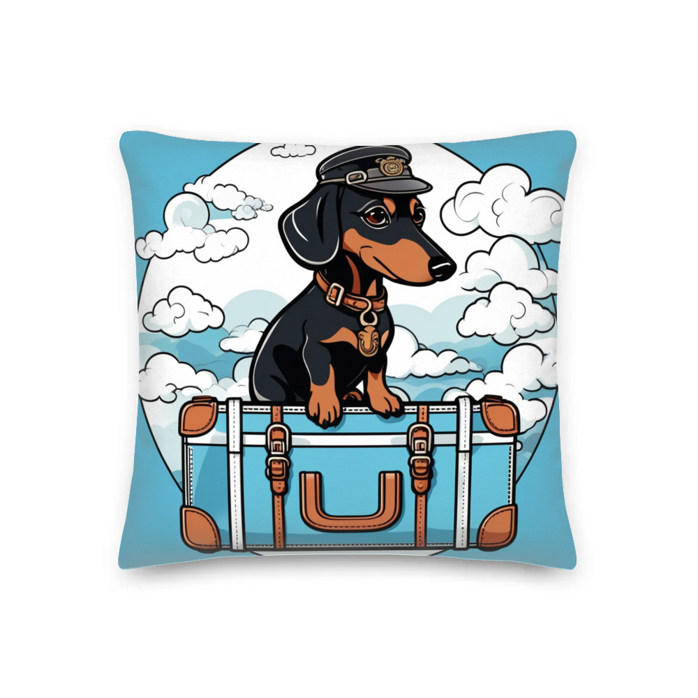 PugMug Custom Black Dachshund Premium Pillow
