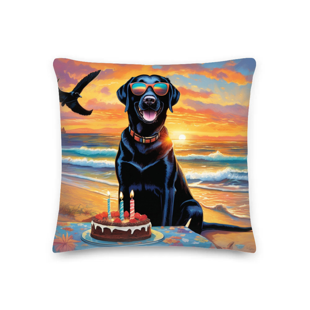 PugMug Custom Black Labrador Retriever Premium Pillow