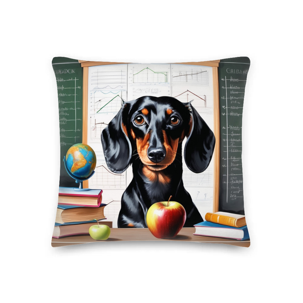 PugMug Custom Black Dachshund Premium Pillow