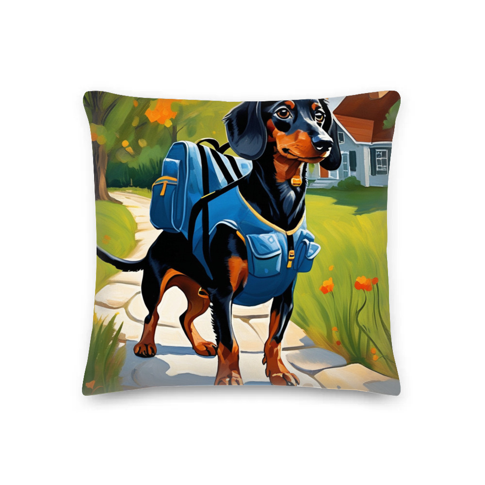 PugMug Custom Black Dachshund Premium Pillow