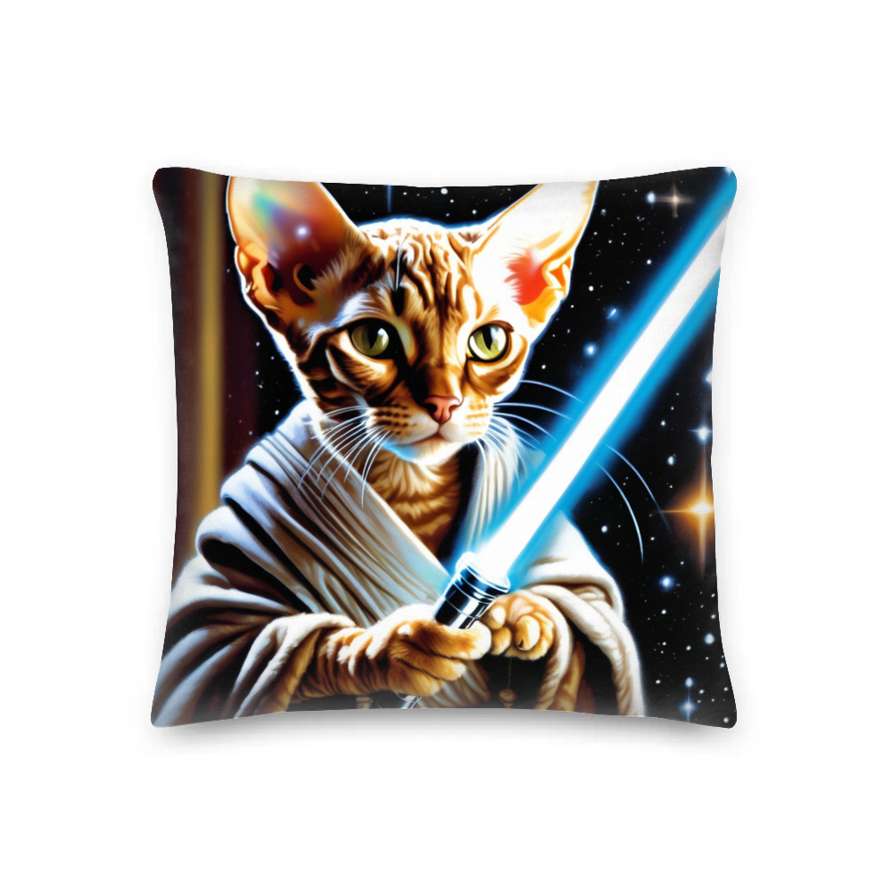 PugMug Custom Tabby Devon Rex Cat Premium Pillow