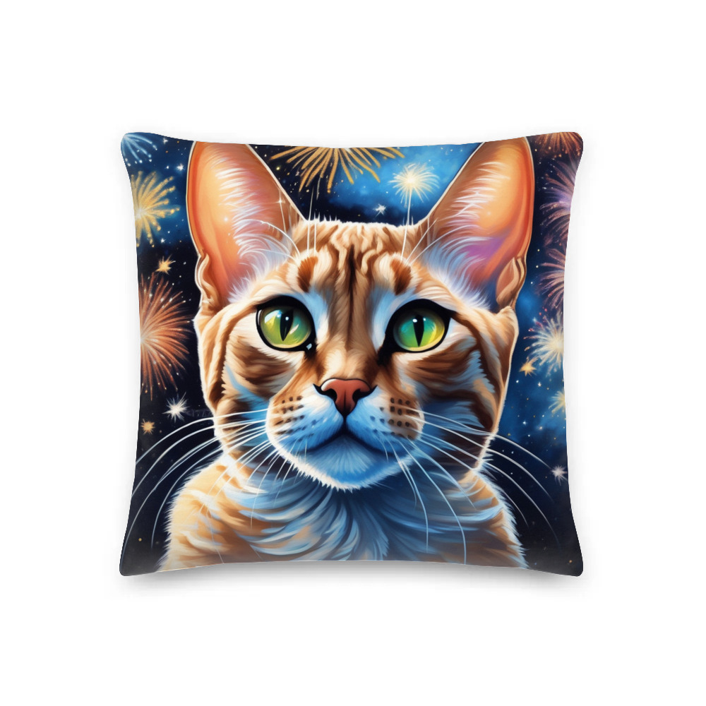 PugMug Custom Tabby Devon Rex Cat Premium Pillow