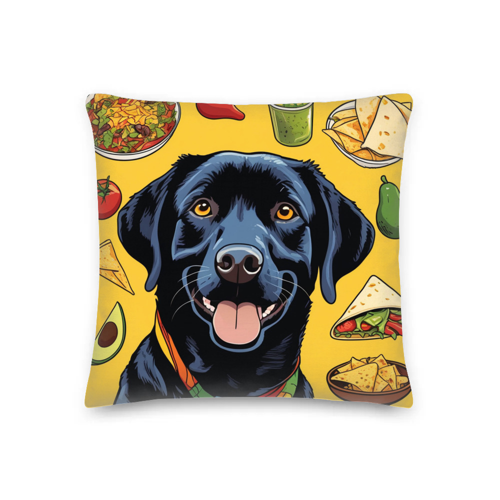 PugMug Custom Black Labrador Retriever Premium Pillow