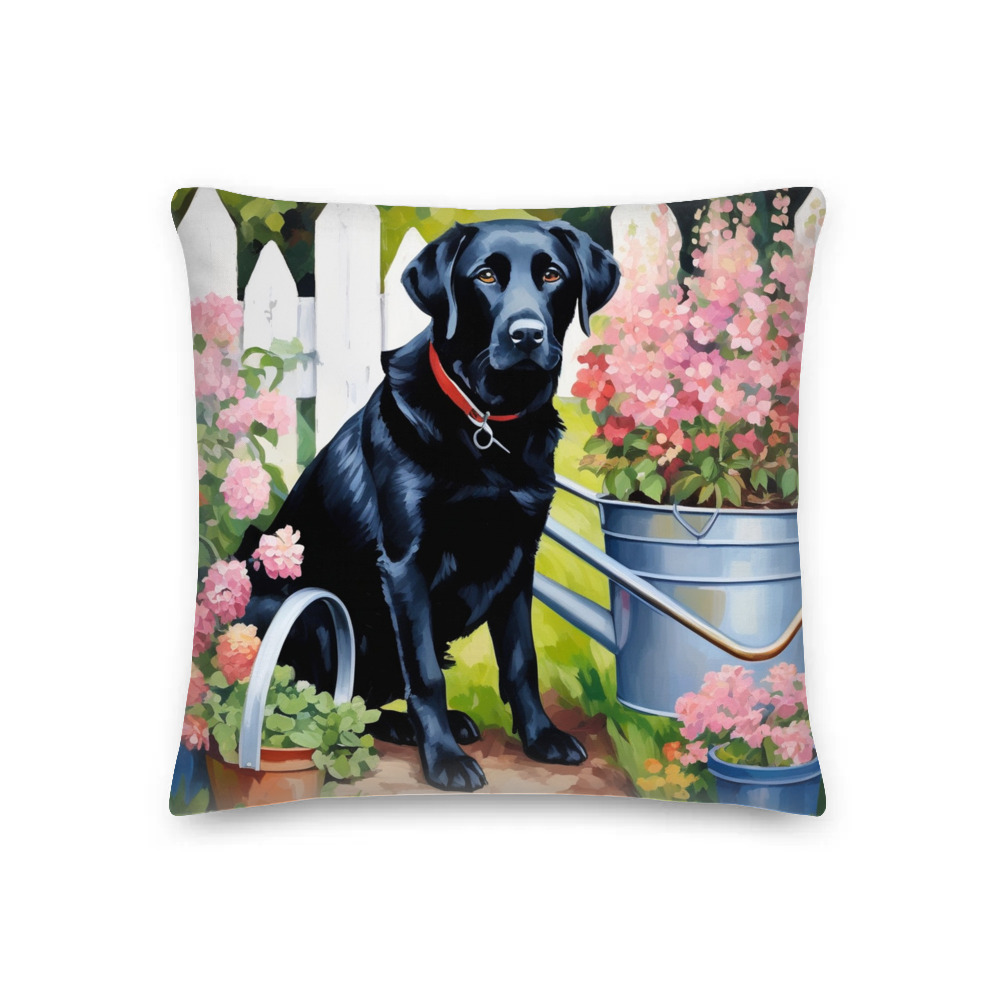 PugMug Custom Black Labrador Retriever Premium Pillow