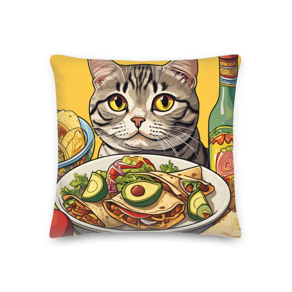 PugMug Custom Tabby Scottish Fold Cat Premium Pillow