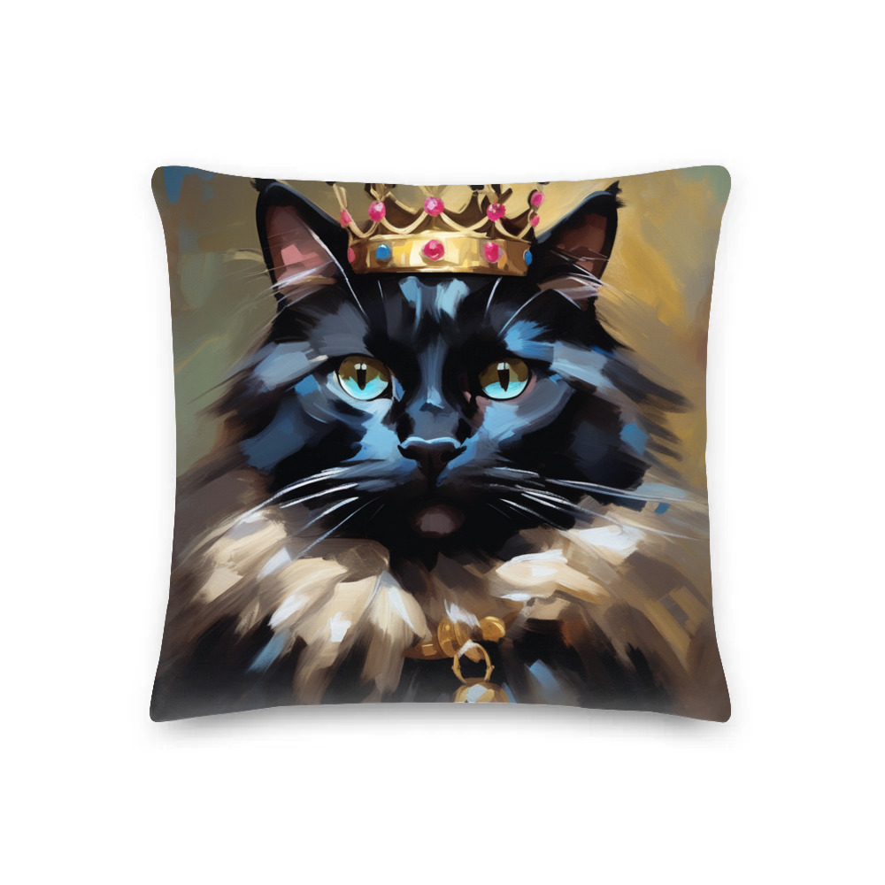 PugMug Custom Black Ragdoll Cat Premium Pillow