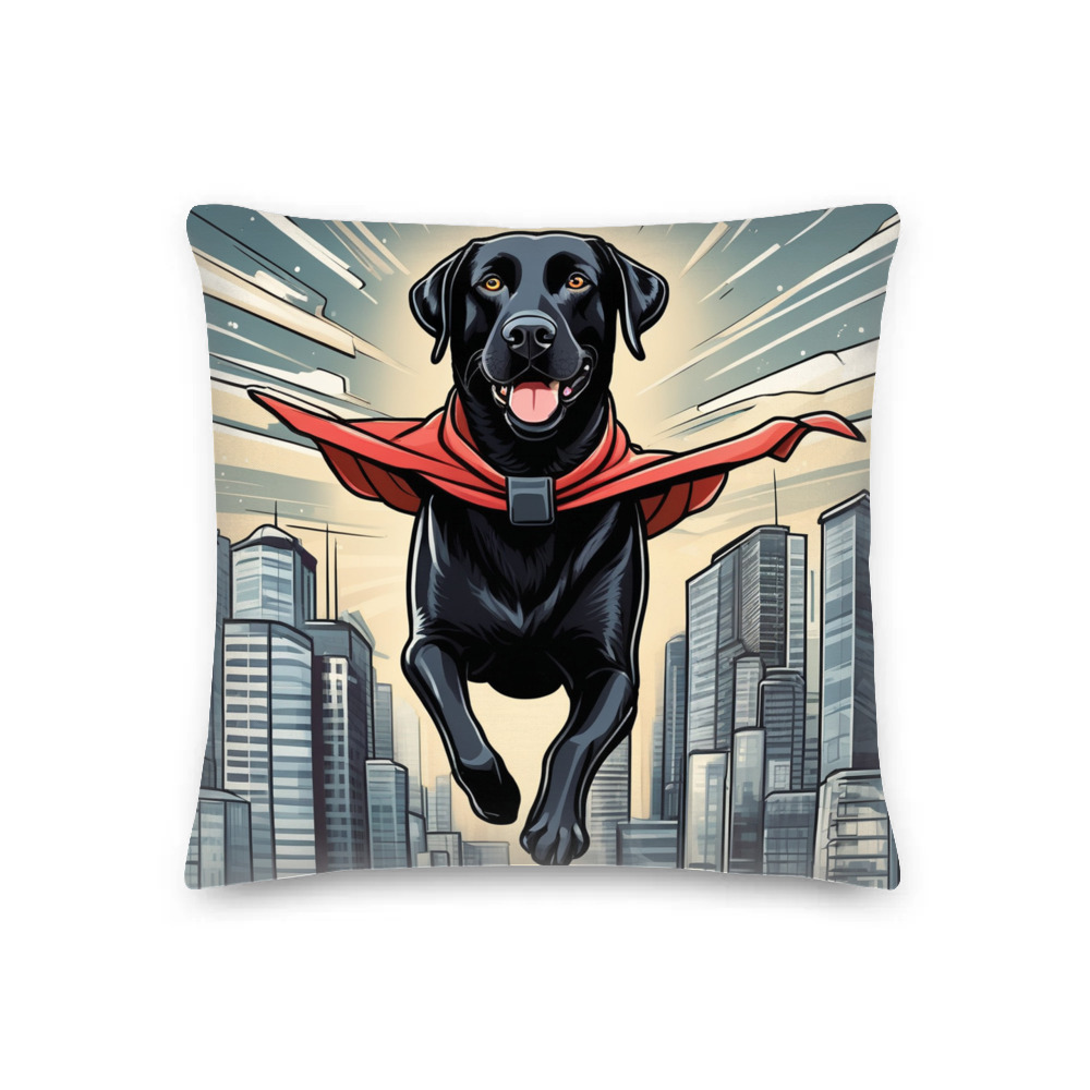 PugMug Custom Black Labrador Retriever Premium Pillow