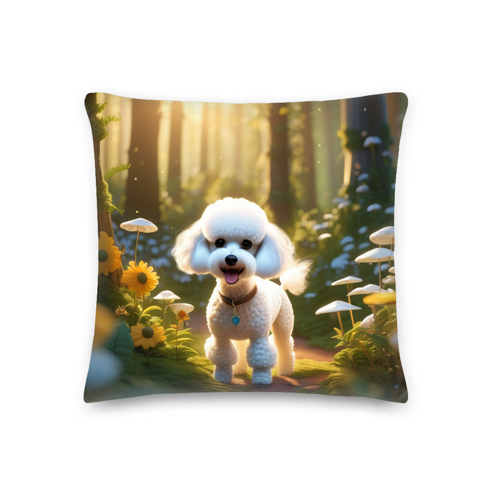 PugMug Custom White Poodle Premium Pillow