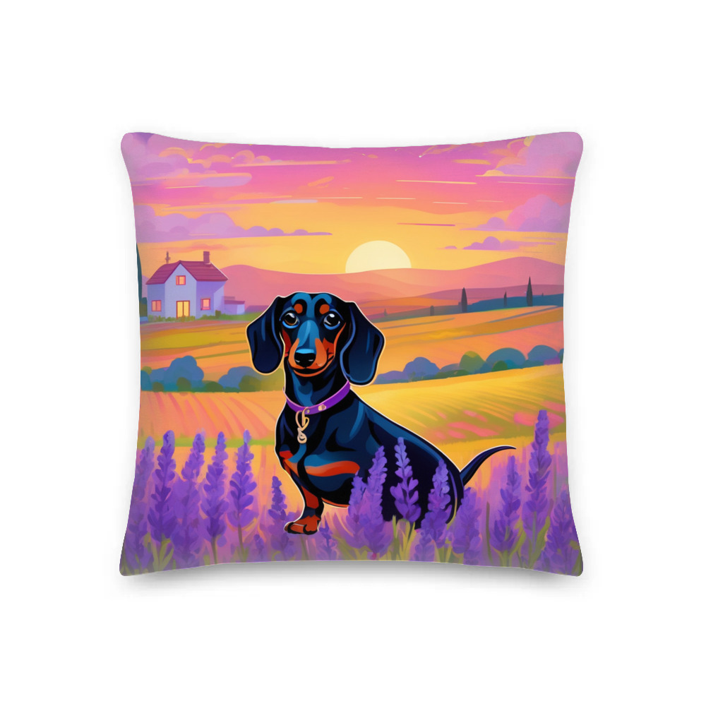 PugMug Custom Black Dachshund Premium Pillow