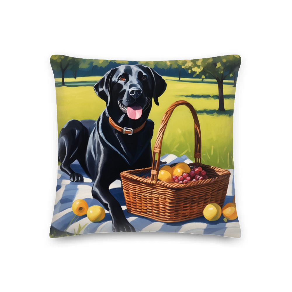 PugMug Custom Black Labrador Retriever Premium Pillow