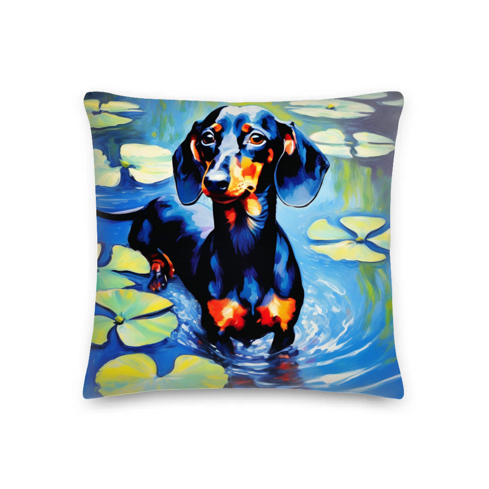 PugMug Custom Black Dachshund Premium Pillow