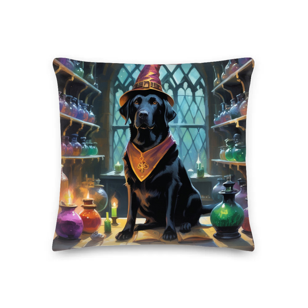 PugMug Custom Black Labrador Retriever Premium Pillow