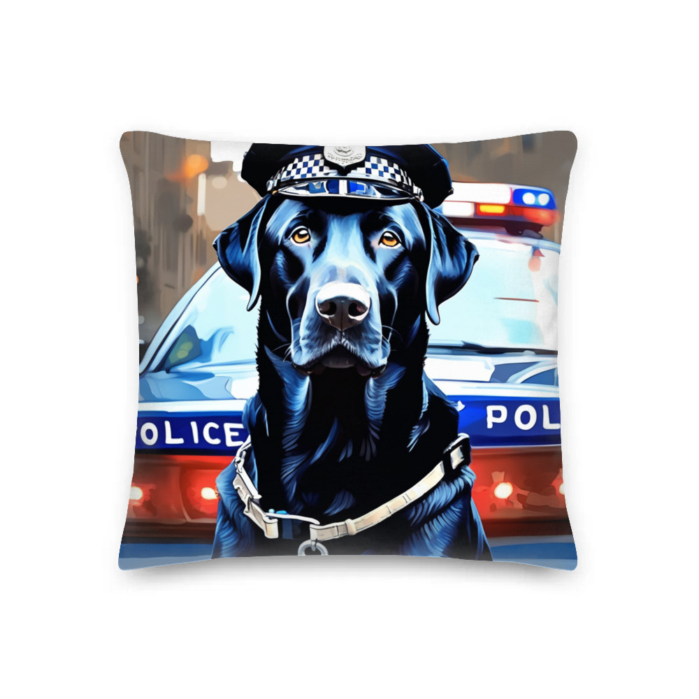 PugMug Custom Black Labrador Retriever Premium Pillow