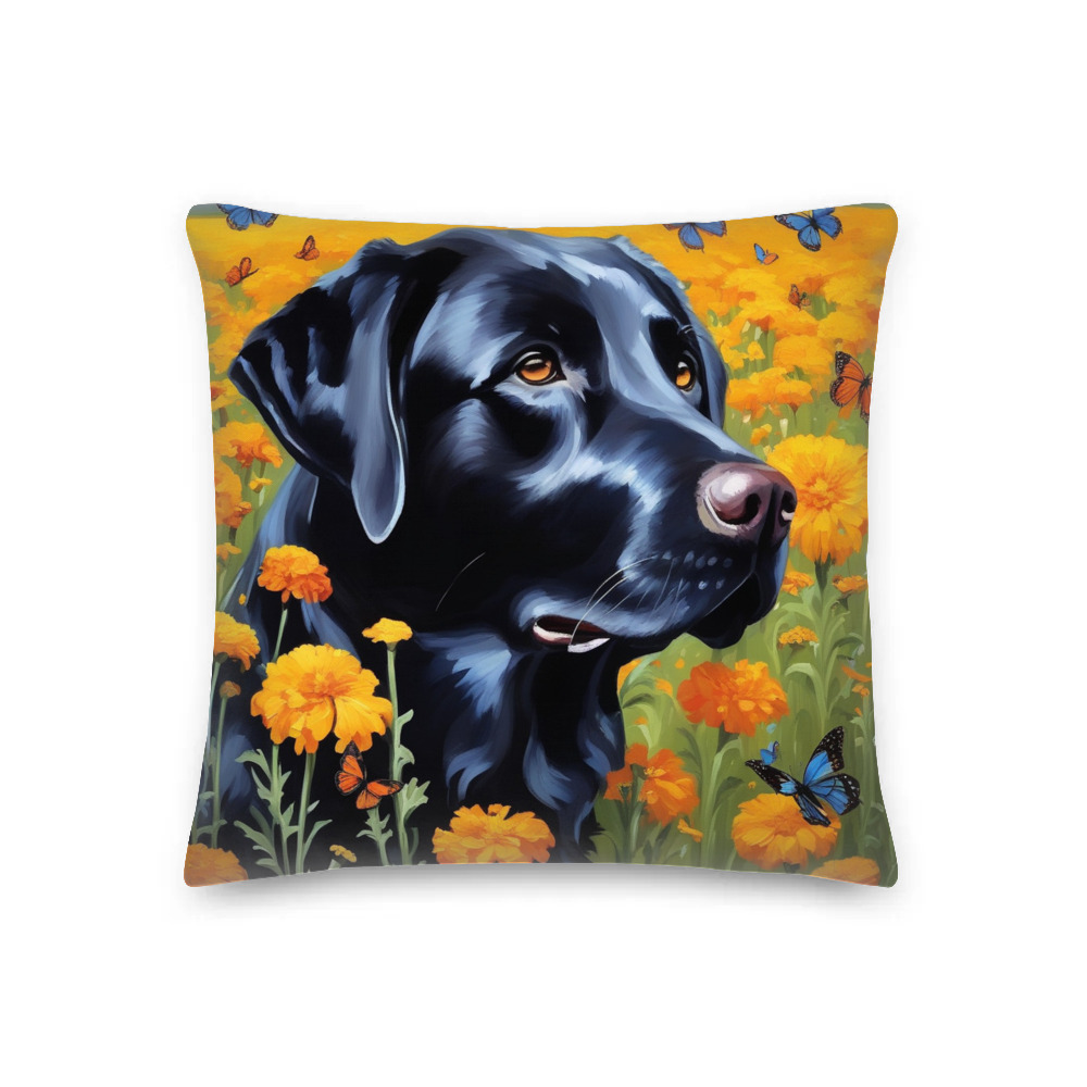 PugMug Custom Black Labrador Retriever Premium Pillow