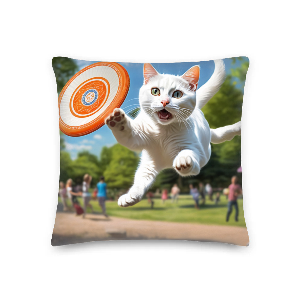 PugMug Custom White Companion Cat Premium Pillow