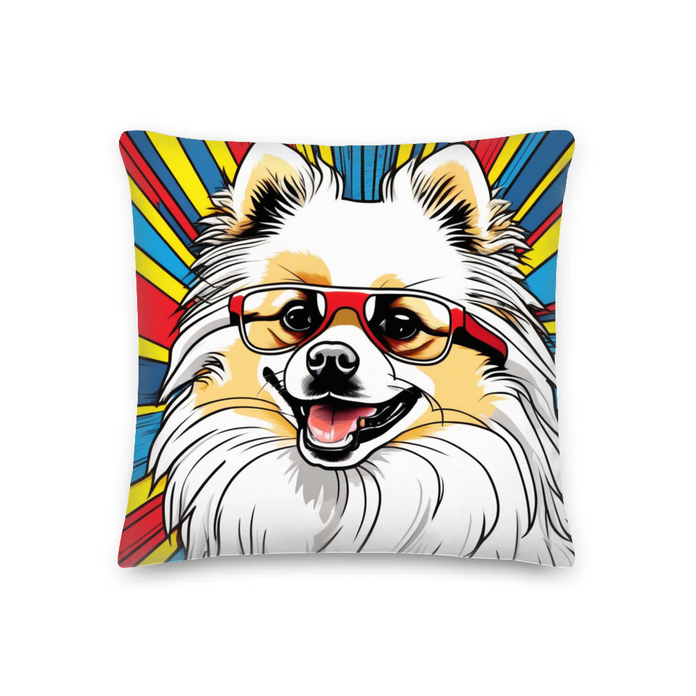 PugMug Custom White Pomeranian Premium Pillow