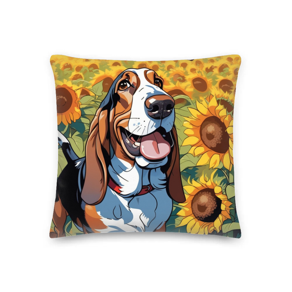 PugMug Custom Basset Hound Premium Pillow