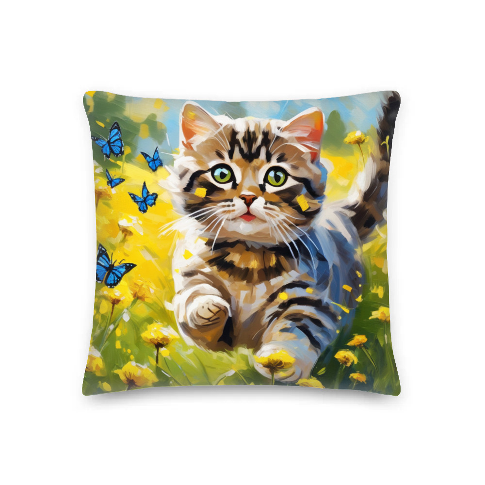 PugMug Custom Tabby Scottish Fold Cat Premium Pillow