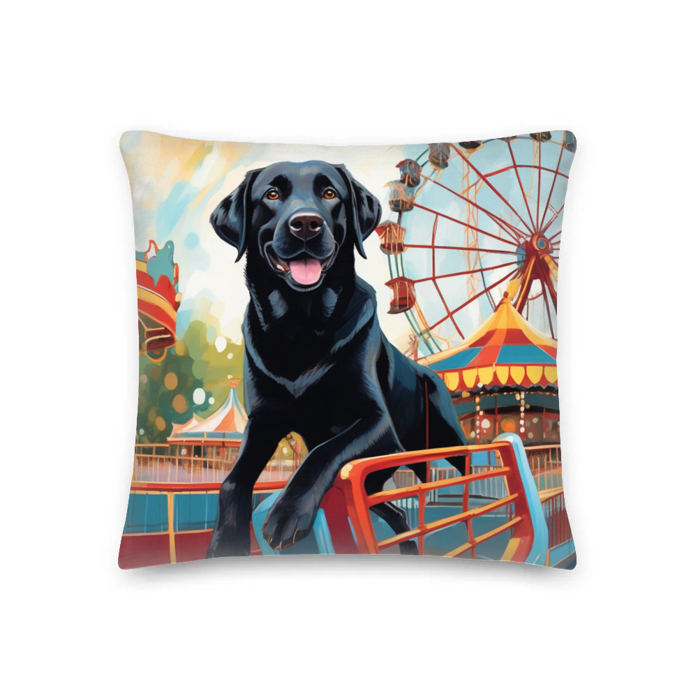 PugMug Custom Black Labrador Retriever Premium Pillow