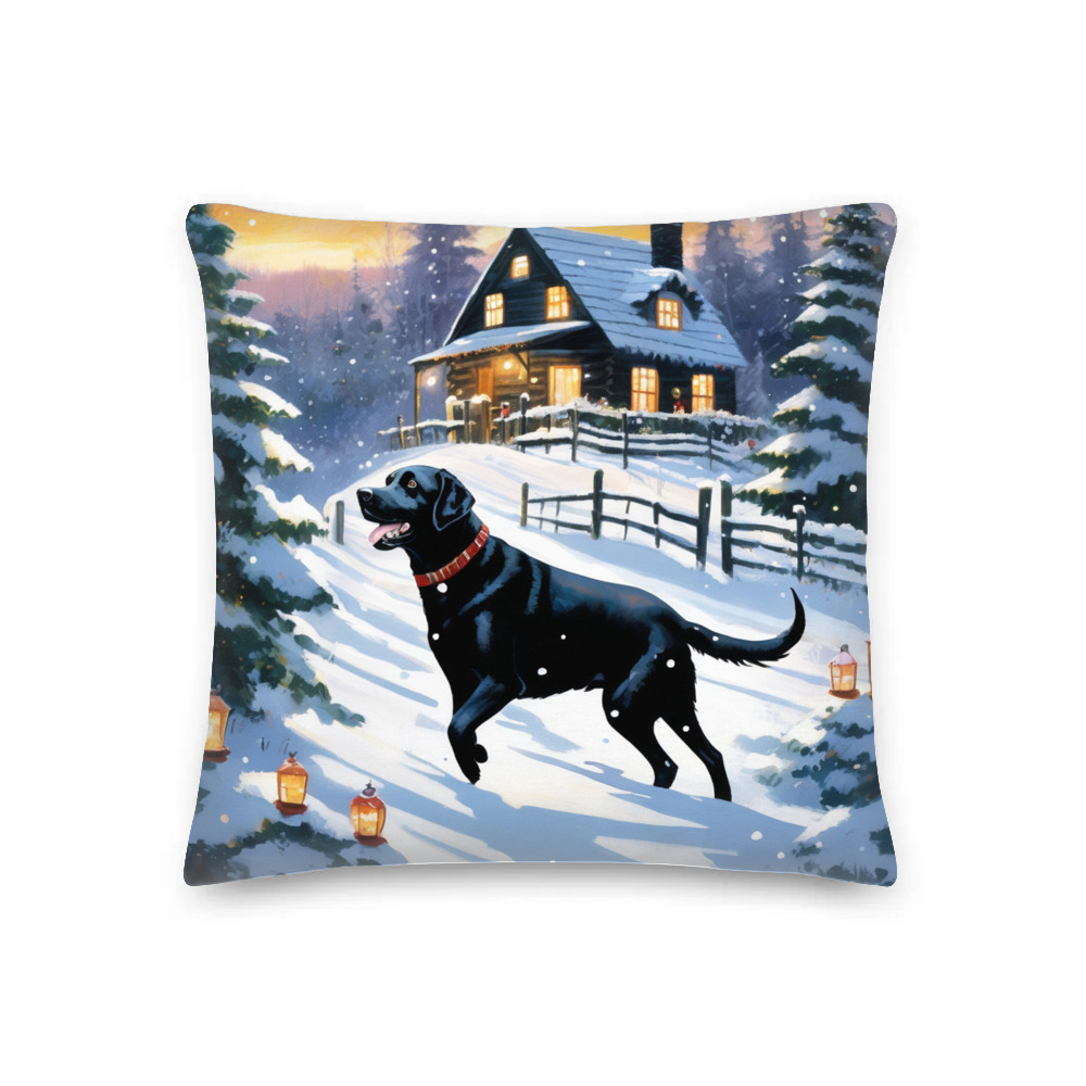 PugMug Custom Black Labrador Retriever Premium Pillow