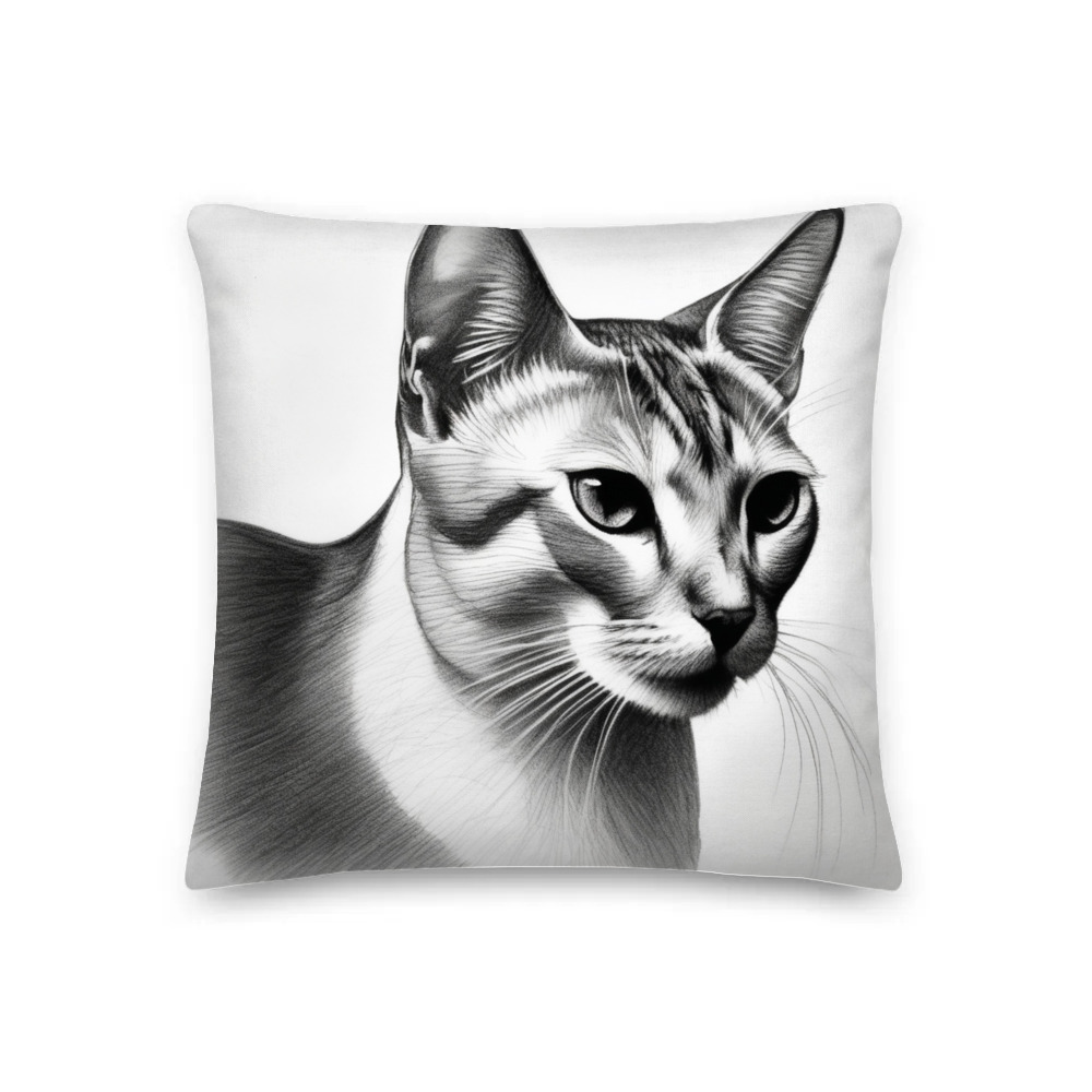 PugMug Custom White Abyssinian Cat Premium Pillow