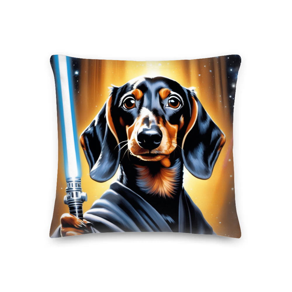 PugMug Custom Black Dachshund Premium Pillow