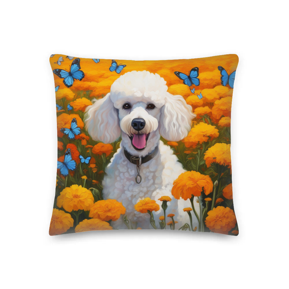 PugMug Custom White Poodle Premium Pillow