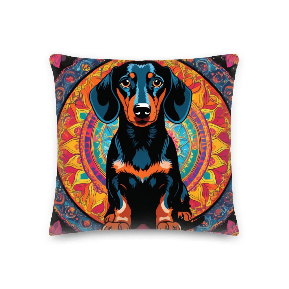 PugMug Custom Black Dachshund Premium Pillow