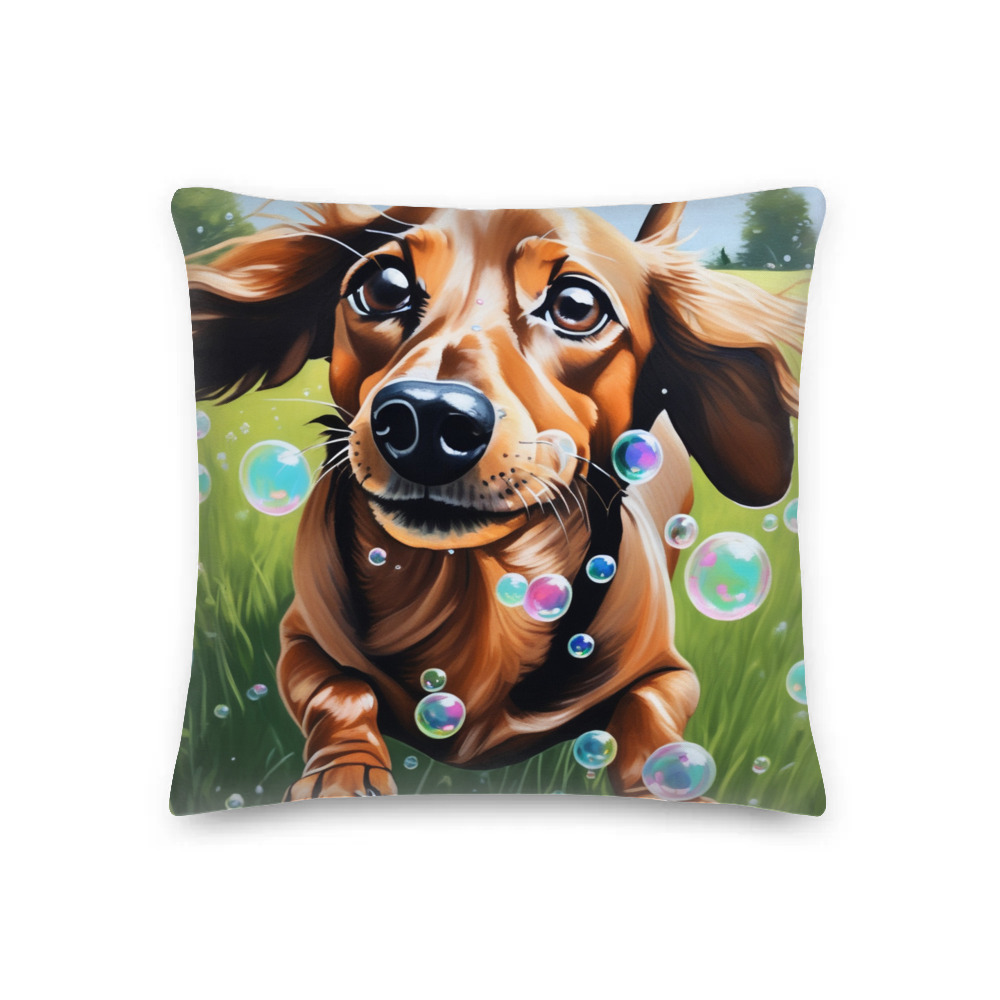 PugMug Custom Tan Dachshund Premium Pillow